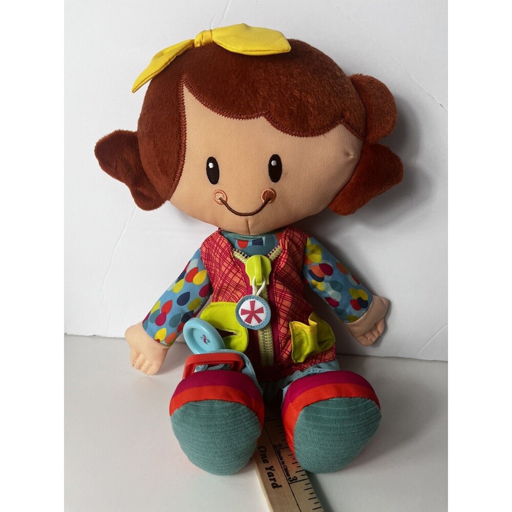 Playskool Dressy Kids Girl Activity Plush Doll 14" Toddler Fine Motor Skills EUC